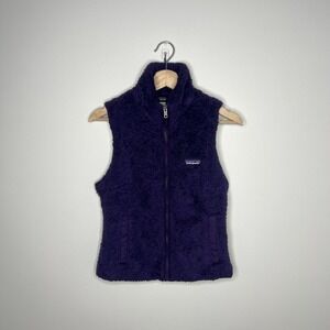 Patagonia Fleece Vest Womens Small Purple Los Gatos Zip Pockets Outdoor Warm